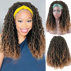 Echt haar Bulks Zwarte hoofdband Pruik Afro Gehaakte Twist Gevlochten Synthetische pruik Hoofdband Dreadlock Pruiken voor zwarte vrouwen Dagelijks gebruik 230906