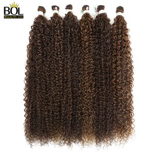 Human Hair Bulks BOL Curly Natural Hair Extensions Long Synthetic Jerry Curly Bundles Ombre Blonde Fake Hair For Women Heat Resistant Wave 230925