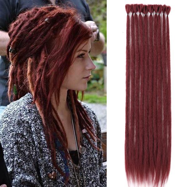 Bulks de cabello humano Dairess 24 pulgadas Extensiones de rastas sintéticas Rastas largas y delgadas Pelo de ganchillo hecho a mano Reggae Cabello Estilo hip-hop para rock roll 230906