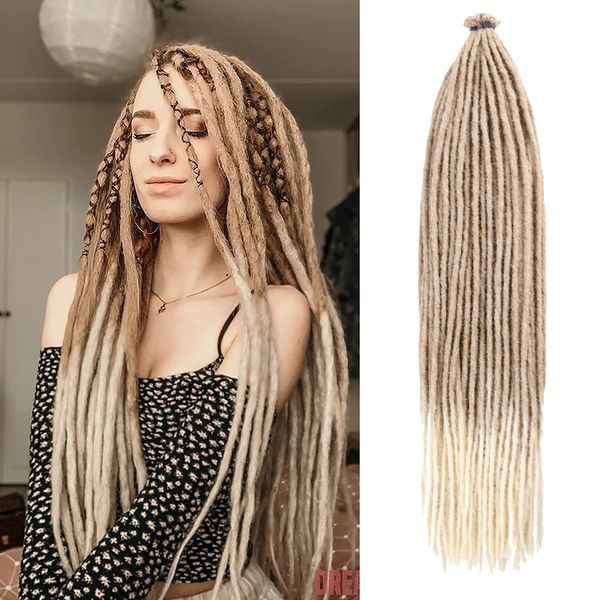 Extensions de cheveux humains en vrac Dansama 24/36 pouces Extensions de dreadlocks synthétiques fines 0,6 cm Cheveux doux Reggae Style Hip-Hop Extensions d'effroi Longues tresses au crochet 230904