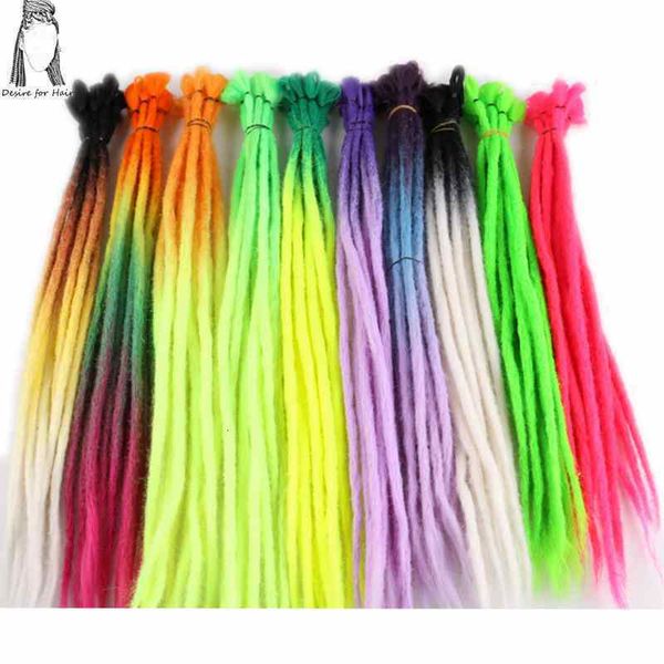 Extensiones de cabello humano a granel Deseo de cabello 5 piezas ombre rastas hechas a mano extensiones de cabello estilo hip-hop sintético trenzas de crochet color rosa 230904