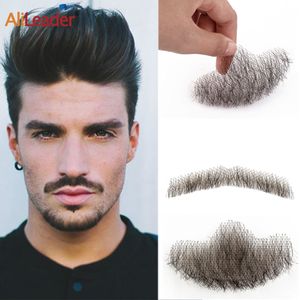 Human Hair Bulks Fake Beard Hand Made 100 Percent Real Hair Swiss Lace Fake Beard Realistic Invisible Remy Hair Mustache For Men Fake Moustache 230925