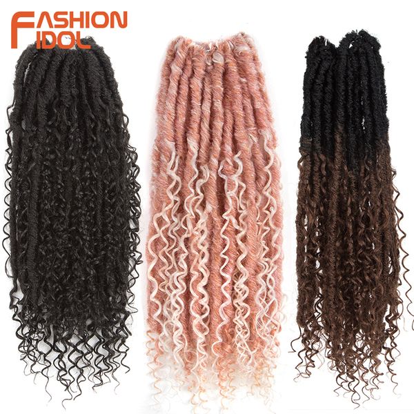 Cheveux humains en vrac FASHION IDOL 18 pouces Crochet Tresses Cheveux Synthétiques Tressage Extension de Cheveux 120g / pack Afro Coiffures Doux Dreadlock Brun Fibre 230906