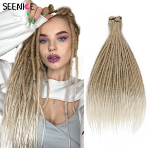 Extensions de cheveux humains en vrac à la main Dreadlock Extensions synthétiques Crochet droit Tressage cheveux naturels pour Afro femmes et hommes Ombre noir brun SEENICE 230906