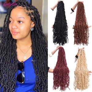 Extensiones de cabello humano a granel Nu Faux Locs Crochet Hair 36 pulgadas 24 hebras Faux Locs Extension Soft Goddess Braiding Dreadlocks Hair para mujeres negras 170 g 230906