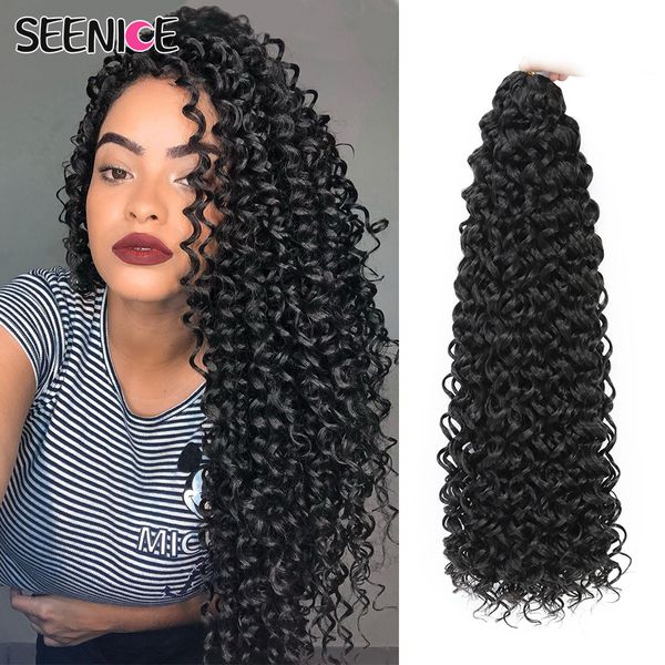 Extensiones de cabello humano a granel Ocean Wave Trenzado Extensiones de cabello Trenzas de ganchillo Pelo sintético MAZO Afro Curl Ombre Rizado Rubio Onda de agua Trenzas para mujeres 230921