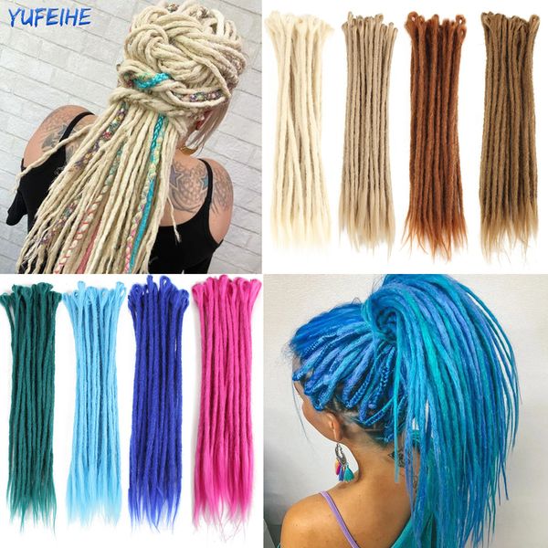 Cheveux humains en vrac Ombre Dreadlocks à la main Crochet cheveux cheveux synthétiques pour tresser cheveux colorés faux cheveux pour enfants Rose Rose Cosplay noir brun 230906