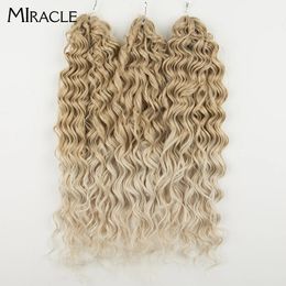 Cheveux humains en vrac synthétique Blonde Crochet tresses Nature ondulé profond haute température fibre tressage s pour les femmes 231025