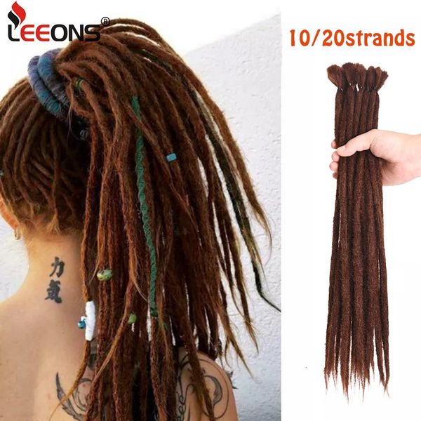 Extensiones de cabello humano a granel, rastas sintéticas hechas a mano, extensiones de cabello para mujeres, 10/20 piezas, rastas hechas a mano, pelo trenzado sintético, trenzas de ganchillo, estilos 230826