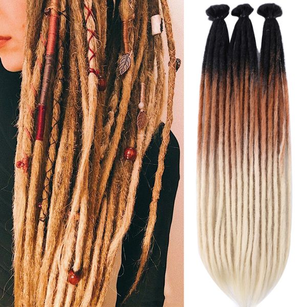 Cheveux humains en vrac synthétiques à la main Dreadlocks Extensions de cheveux cheveux de tressage naturel pour les femmes noires cheveux au crochet Ombre couleur Crochet tresses 230826