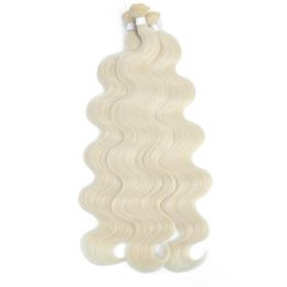 Cheveux humains en vrac blanc corps vague paquets synthétique naturel tissage couleur 4 brun piano blond rose violet bleu s 231025