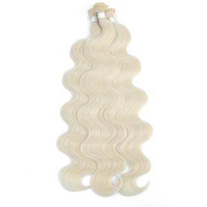 Cheveux humains en vrac Blanc Body Wave Hair Bundles Synthétique Tissage Naturel Couleur de Cheveux # 4 Brun Piano Blonde Rose Violet Bleu Extensions de Cheveux 230925