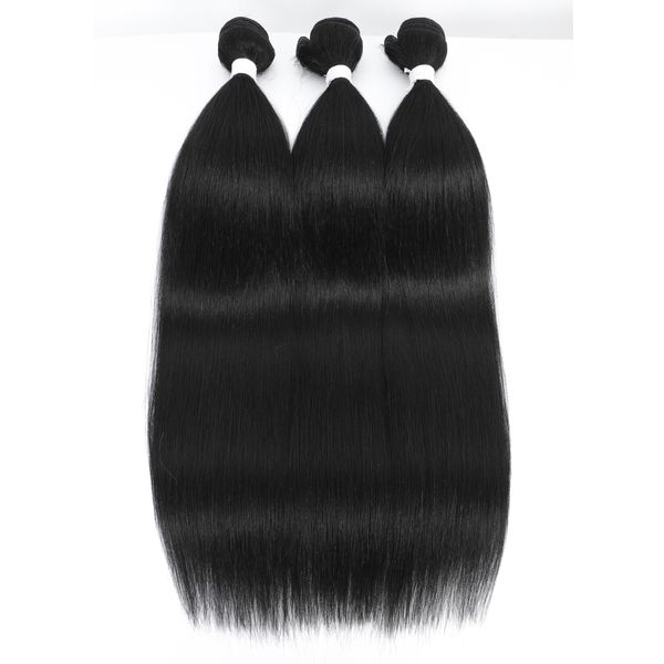 Cheveux humains en vrac prix de gros os cheveux raides faisceaux synthétiques ombre extensions de cheveux faux cheveux fibres longs cheveux raides tissage 230925
