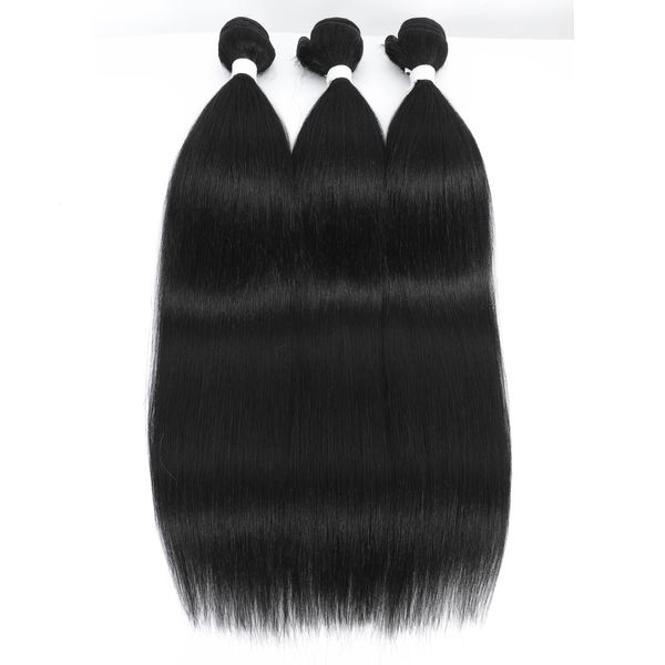 Cheveux humains en vrac prix de gros os paquets droits synthétiques Ombre Extensions fausses fibres longs tissage 231025