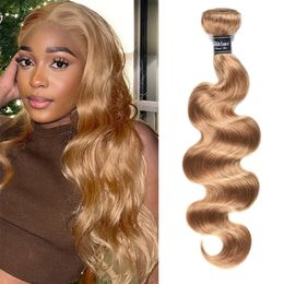 Paquetes de cabello humano Honey Blonde Brazilian Body Wave Bundles 27 # Blonde 99J Paquetes de cabello humano Extensiones de cabello Remy de una pieza