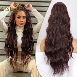 Cheveux humains Capless Sless S Aisi Beauty Synthétique Long Natural Wave Hair for Women Enrouler autour du clip dans la chaleur de queue Reistan 231025
