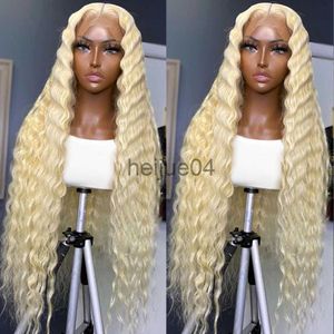 Perruques capless de cheveux humains 13x4 Deep Loose Wave 613 Honey Blonde Curly Transparent Lace Frontal Wig 180 Remy 13x6 Water Wave Colored Women Perruque de cheveux humains x0802