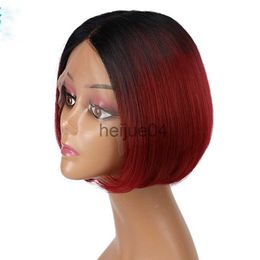 Perruques capless de cheveux humains BHF Lace Front perruques de cheveux humains pour les femmes brésilien Remy droite T dentelle partie perruque 13x1 pré plumé Bob perruque avec points forts x0802