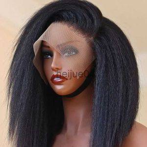 Perruques Capless de Cheveux Humains Court Bob Lumière Yaki Droite Cheveux Synthétiques Perruque Avant de Lacet Pour Les Femmes Noires Haute Température Fibre Naturelle Hairline x0802