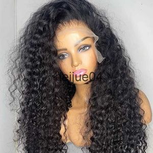 Perruques capless de cheveux humains doux sans colle 180 densité 26 pouces de long naturel noir crépus bouclés perruque avant de lacet pour les femmes préplumées BabyHair résistant à la chaleur quotidienne x0802