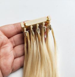 Clip à cheveux humain dans les extensions pré-liaison 6d extensions de cheveux Blonde les derniers produits 100g 100STRANDS FAXE VOIR FULLE Tête 14 à 28in6336588