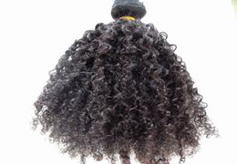 Human Hair Extensions 3B 3C Clip in Braziliaanse kinky Curly Virgin Dik Weft 120G 1Sets Volledig head2396391