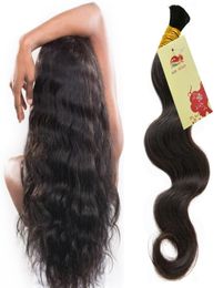 Cabello humano para micro trenzas cabello brasileño para trenzas 3pcs sin trampa de pelo a granel húmedo y ondulado para trenzas 6795541