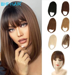 Cheveux humains Fringe Hair naturel 3 Clip frange 20g 100% Human Hair frange Clip dans l'extension des cheveux humains 240415