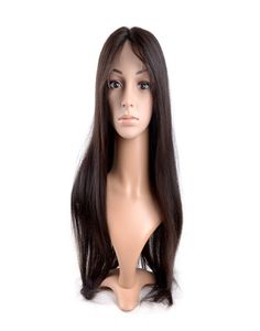 Cabello humano Medio pelucas para mujer blanca Pelera Europea Cabodio Cabodio Cabellado recto Camino recto Wig4313929