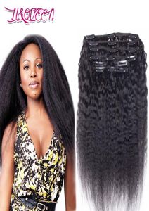 Cheveux humains Péruvien Clip Clip roire dans les extensions de cheveux Yaki 100 Natural Queen Beauty Hair 10028 pouces19618715265931