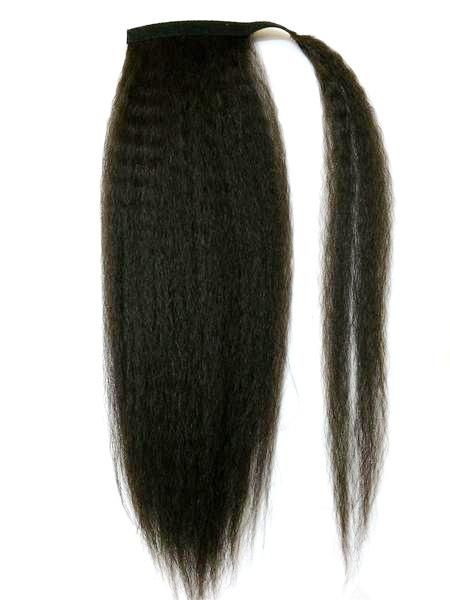Cheveux humains queue de cheval crépus postiches grossières cheveux brésiliens vierges naturels souffler crépus Yaki enveloppe droite autour des extensions de cheveux de queue de cheval