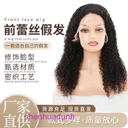Human Hair Wig Headband JC13 * 4 voorkant Lace modieus krullend