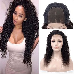 Human Hair Wigs Lace Front Brazilian Kinky Curly Hair 4x4 Closure Lace Wig Remy Virgin Hair 180% Density Wigs For Black Women232l