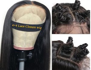 Menselijk haarpruiken kanten voorkant menselijk haarpruiken 44 kanten sluiting pruik Braziliaanse rechte haarpruik voor zwarte vrouwen fairgreat kant frontal9444918