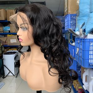 Perruques de cheveux humains en dentelle frontale vague lâche haute qualité 100% vierge cheveux perruques pour femmes couleur naturelle