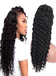 Perruques de cheveux humains Natural Hirline Malaysian Deep Wave Lace Perruques avant pour femmes noires 824 pouces5508927