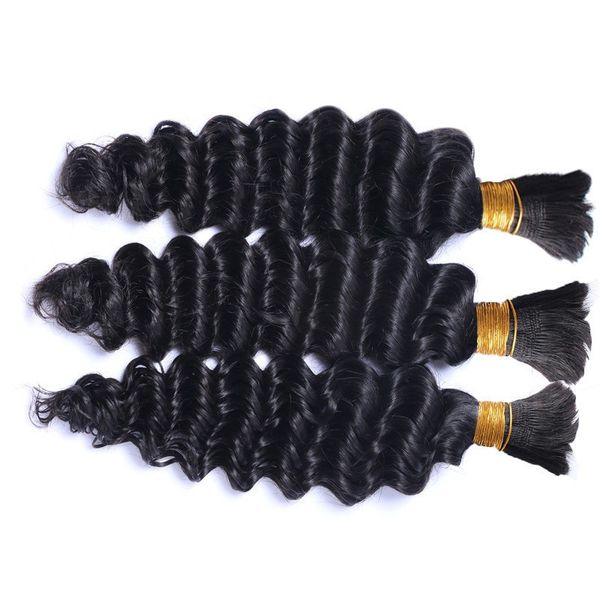 Crochet indien en vrac cheveux humains vague profonde cheveux bouclés en vrac brésilien