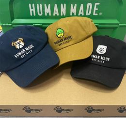 Human Made 21AW 6 Panel Twill Cap Trucker Baseball Caps voor Mannen Vrouwen Zomer Strand Zonnehoeden Snapback Vader Hoed Hip Hop Vizier Adjusta4166443