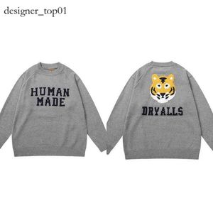Sweaters masculinos de su capucha de marca Human Made Made Human Human Human Human Sweaters Men's Women's 1 1 Rabbit Jacquard Lana Párula de punto de punto Human Human Holdie 6895