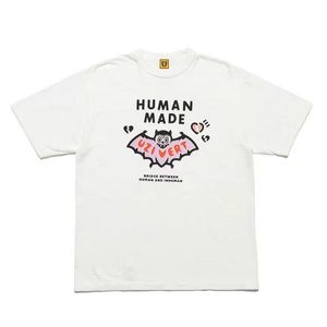 Human Made Cartoon Chauve-Souris Imprimer T-Shirts D'été À Manches Courtes Lâche Casual Hommes et Femmes Couple Tee