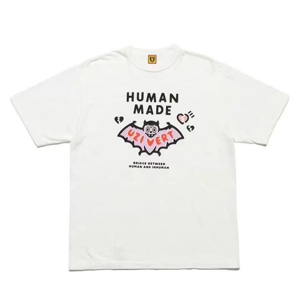 Camisetas con estampado de murciélagos de dibujos animados hechos por humanos Camiseta de verano de manga corta holgada informal para hombres y mujeres