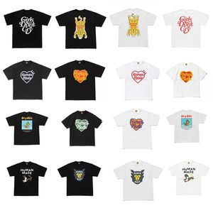 Tendances de la mode faite par l'homme marque des t-shirts pour femmes pour hommes dessins animés Tiger Flying Duck Panda Dog Pig Slub Coton Coton à manches courtes