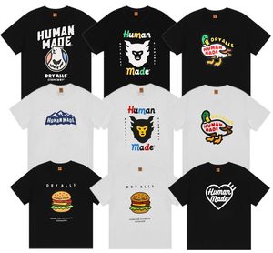 HUMAN MADE T-shirt à manches courtes en coton de bambou imprimé amusant pour hommes et femmes