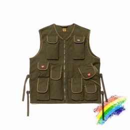 Human Made Hunting Vest Jacket Men vrouwen van hoge kwaliteit mouwloze multi-pocket functioneel zware werkvest T220721 T220721 T220721