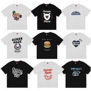 Menselijk gemaakte Japanse T-shirts voor heren en dames Designer Leuke korte mouw Cartoon eendpatroon Losse katoenen paar T-shi257h