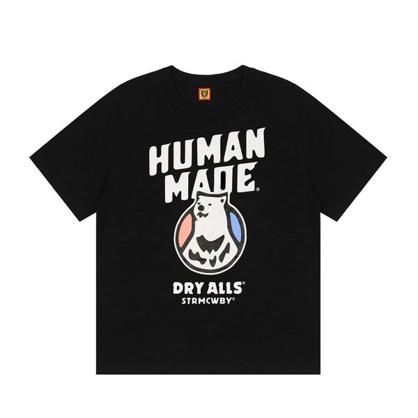 Camisetas japonesas hechas por humanos para hombres y mujeres, Camiseta holgada de algodón con estampado de pato de dibujos animados de manga corta de diseñador para parejas ys