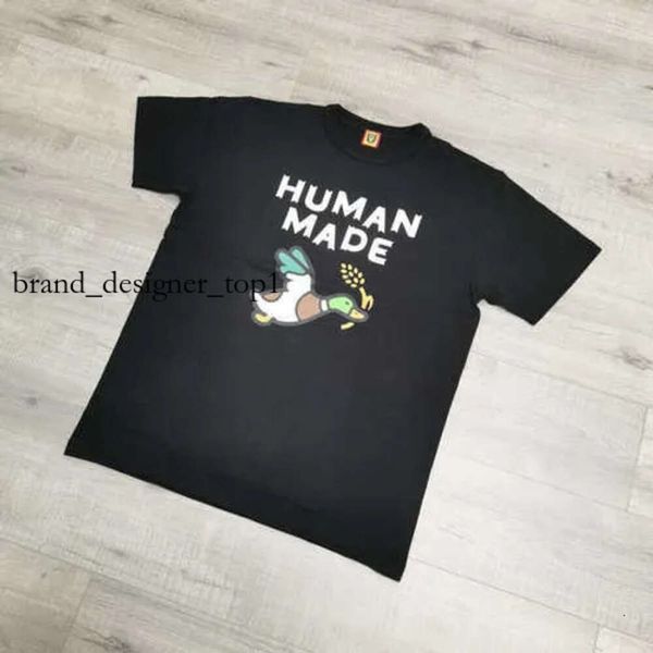 Camiseta hecha por humanos Diseñador de nivel superior Amor Cartoon Flying Duck Dog Pig Slub Algodón Camisetas de manga corta para hombres Mujeres Hip Hop Hip Hop de alta calidad 5343