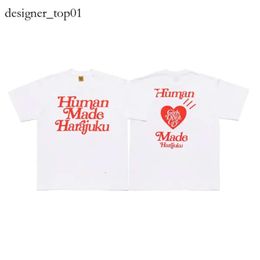 Human Make Marca de moda japonesa Camisetas de diseñador para hombre Ajuste holgado con algodón de azufre Oso polar Pato Animal lindo Estampado de letras Algodón Camisa hecha por humanos 8426
