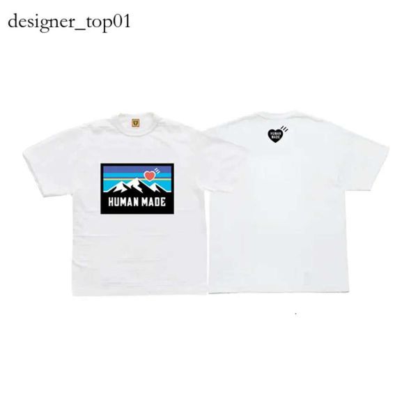 Marca humana Marca de moda japonesa Camisetas de diseñador para hombre Ajuste holgado con algodón de azufre Oso polar Pato Animal lindo Estampado de letras Algodón Camisa hecha por humanos 4610
