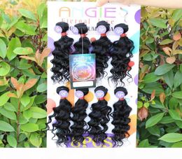 Mélange humain Traité synthétique Hair pour Marley mélangé jerry tissage cheveux mélange des volumes de trame 8 pcs brésiliens Boundles avec Clos1301998